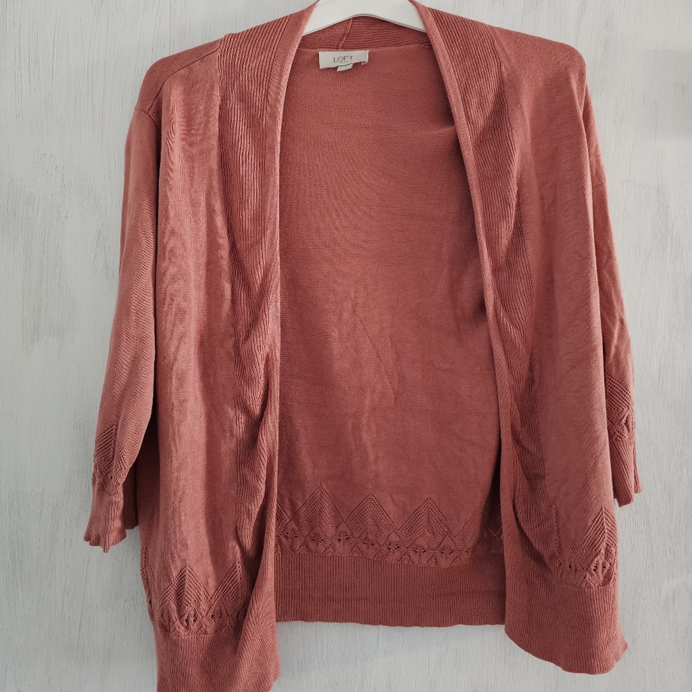 Loft XL dusty pink cardigan